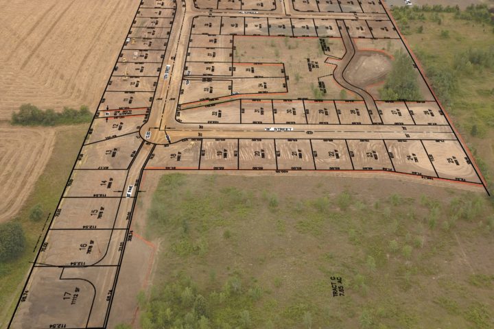 Overhead of NSP's Design-Build Subdivision Red Hills Estates in Monroe